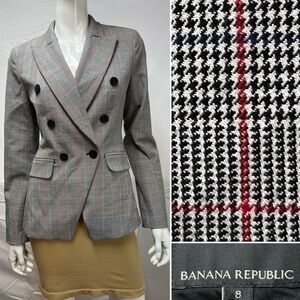 Banana Republic Gray Plaid Blazer